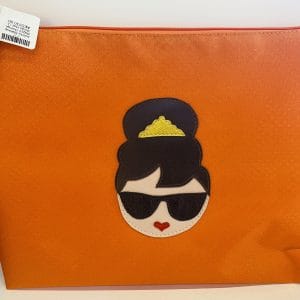 Audrey Makeup Bag/pc Orange Brown Hair