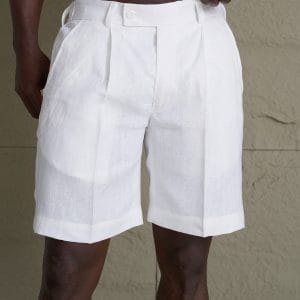Monaco Linen Shorts White Medium